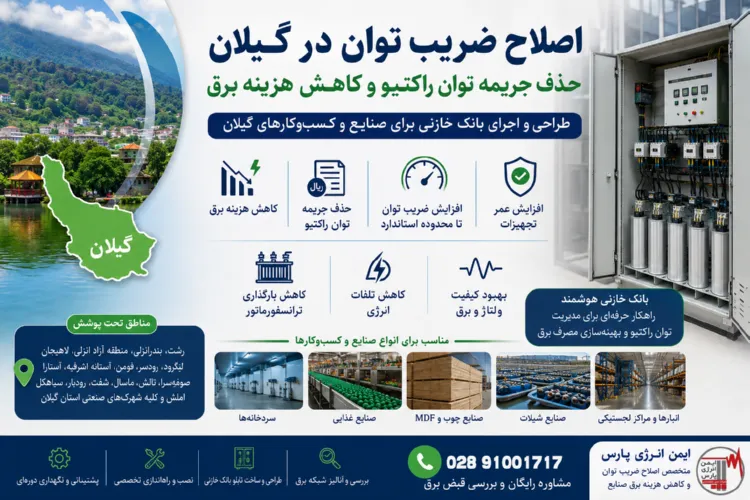 اصلاح ضریب توان در گیلان حذف جریمه توان راکتیو